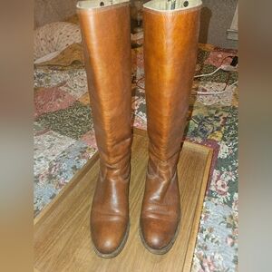 FRYE MELISSA EXTENDED CALF LEATHER BOOTS 9 B